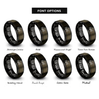font options for inside engraving on gunmetal & black alhambra rings