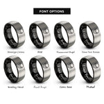 font options for inside engraving on black & gray alien rings