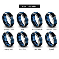 font options for inside engraving on blue & gray alien rings