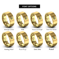 font options for inside engraving on gold allah arabic (calligraphy) rings