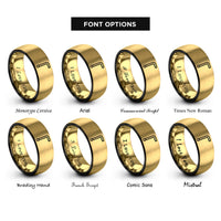 font options for inside engraving on black & gold allen key hex rings