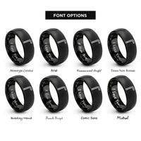 font options for inside engraving on black allen key hex rings