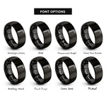 font options for inside engraving on black allen key hex rings