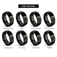 font options for inside engraving on black allen key hex rings