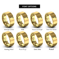 font options for inside engraving on gold allen key hex rings