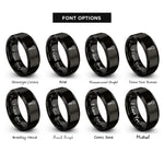 font options for inside engraving on black allen screw rings