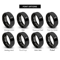 font options for inside engraving on black allen screw rings