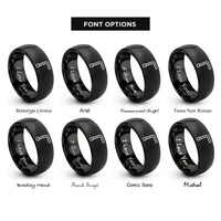 font options for inside engraving on black allen wrench rings