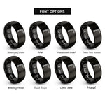 font options for inside engraving on black allen wrench rings