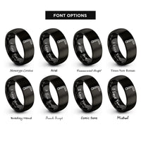 font options for inside engraving on black allen wrench rings