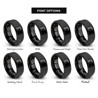 font options for inside engraving on black allen wrench rings