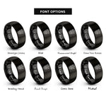 font options for inside engraving on black alligator track rings