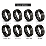 font options for inside engraving on black alligator track rings