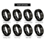 font options for inside engraving on black alligator track rings