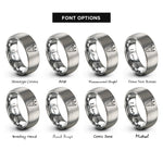 font options for inside engraving on silver alligator track rings