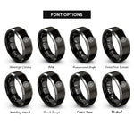 font options for inside engraving on black & silver alloy wheel rings