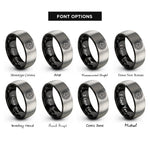 font options for inside engraving on black & grey alloy wheel rings