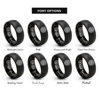 font options for inside engraving on black alloy wheel rings