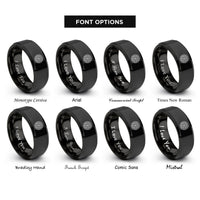 font options for inside engraving on black alloy wheel rings