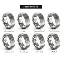 font options for inside engraving on silver alloy wheel rings