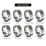 font options for inside engraving on silver alloy wheel rings
