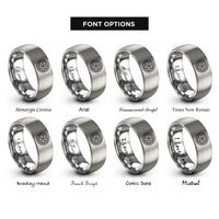 font options for inside engraving on silver alloy wheel rings