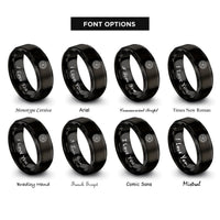 font options for inside engraving on black alloy wheel rim rings