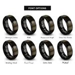 font options for inside engraving on gunmetal & black alloy wheel rim rings