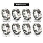 font options for inside engraving on gray alpha flag circle rings