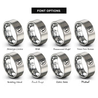 font options for inside engraving on gray alpha flag circle rings