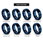 font options for inside engraving on blue alpha helix rings