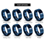 font options for inside engraving on blue alpha helix rings
