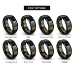 font options for inside engraving on gunmetal & blue alpha helix rings
