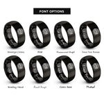 font options for inside engraving on black alpine bridge river rings