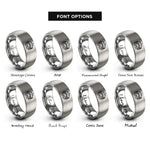 font options for inside engraving on silver alpine bridge river rings