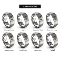 font options for inside engraving on silver alpine bridge river rings