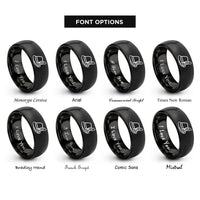 font options for inside engraving on black alpine hat feather rings