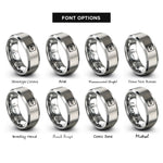 font options for inside engraving on silver alt key rings