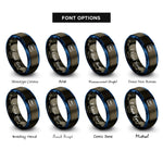 font options for inside engraving on gunmetal & blue alt key rings