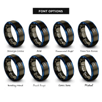 font options for inside engraving on gunmetal & blue alt key rings