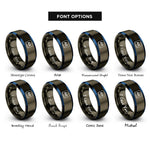 font options for inside engraving on gunmetal & blue alt key rings