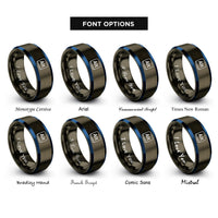 font options for inside engraving on gunmetal & blue alt key rings