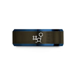 unique promise rings her – gunmetal & blue tungsten atp molecule wedding band