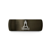 unique rings for her – gunmetal & black tungsten buoy wave wedding band