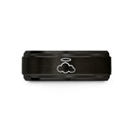 unique wedding rings men – black tungsten cloud halo wedding band
