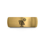 wide wedding bands her – gold & grey tungsten solar panel sun wedding band