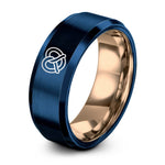 rose gold & blue tungsten soft pretzel ring