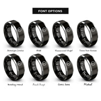 font options for inside engraving on black & grey altimeter dial rings