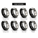 font options for inside engraving on black & silver altimeter dial rings