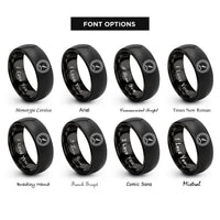 font options for inside engraving on black altimeter dial rings